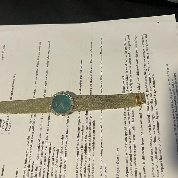 Rare Vintage Piaget Green Dial Ladies Diamond Watch - Picture 4 of 14